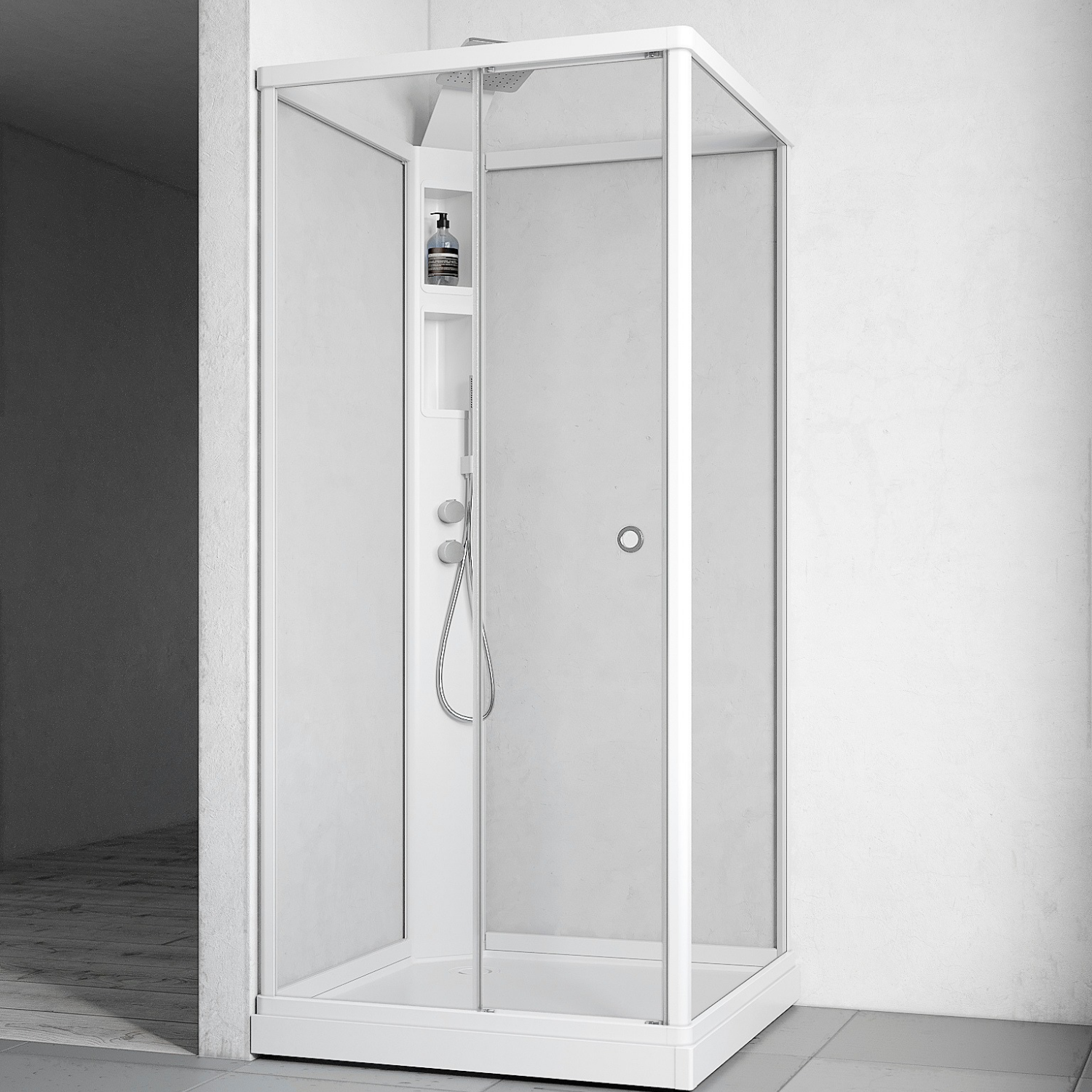 Flow Front duschkabin Infälld Blandare