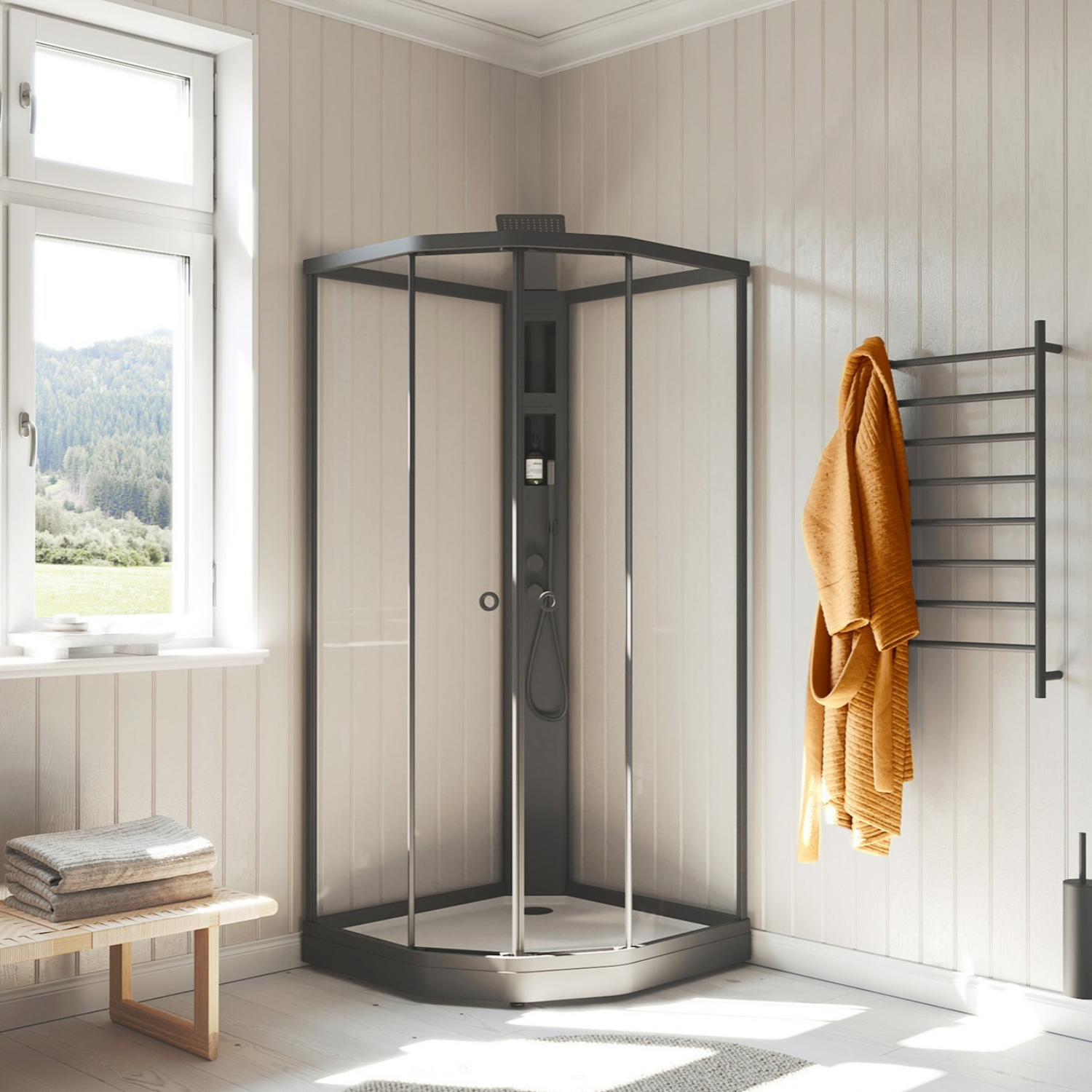Flow Semi duschkabin Infälld Blandare